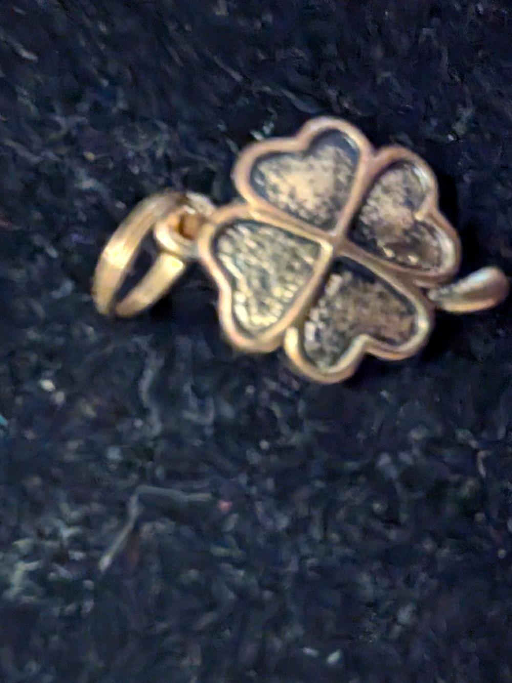 Gold Tone Four-Leaf Clover Charm Pendant - Women's Jewelry